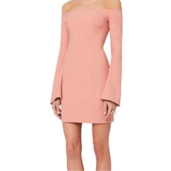 Cinq A Sept Niara Off The Shoulder Bell Sleeve Dress in Pink - Picture 1 of 6
